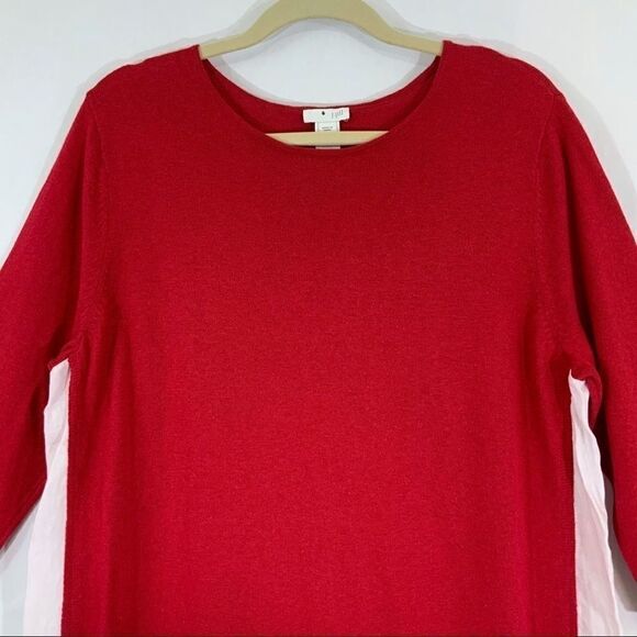 J.Jill Red Linen Lagenlook Tunic Sweater size L - Picture 3 of 6